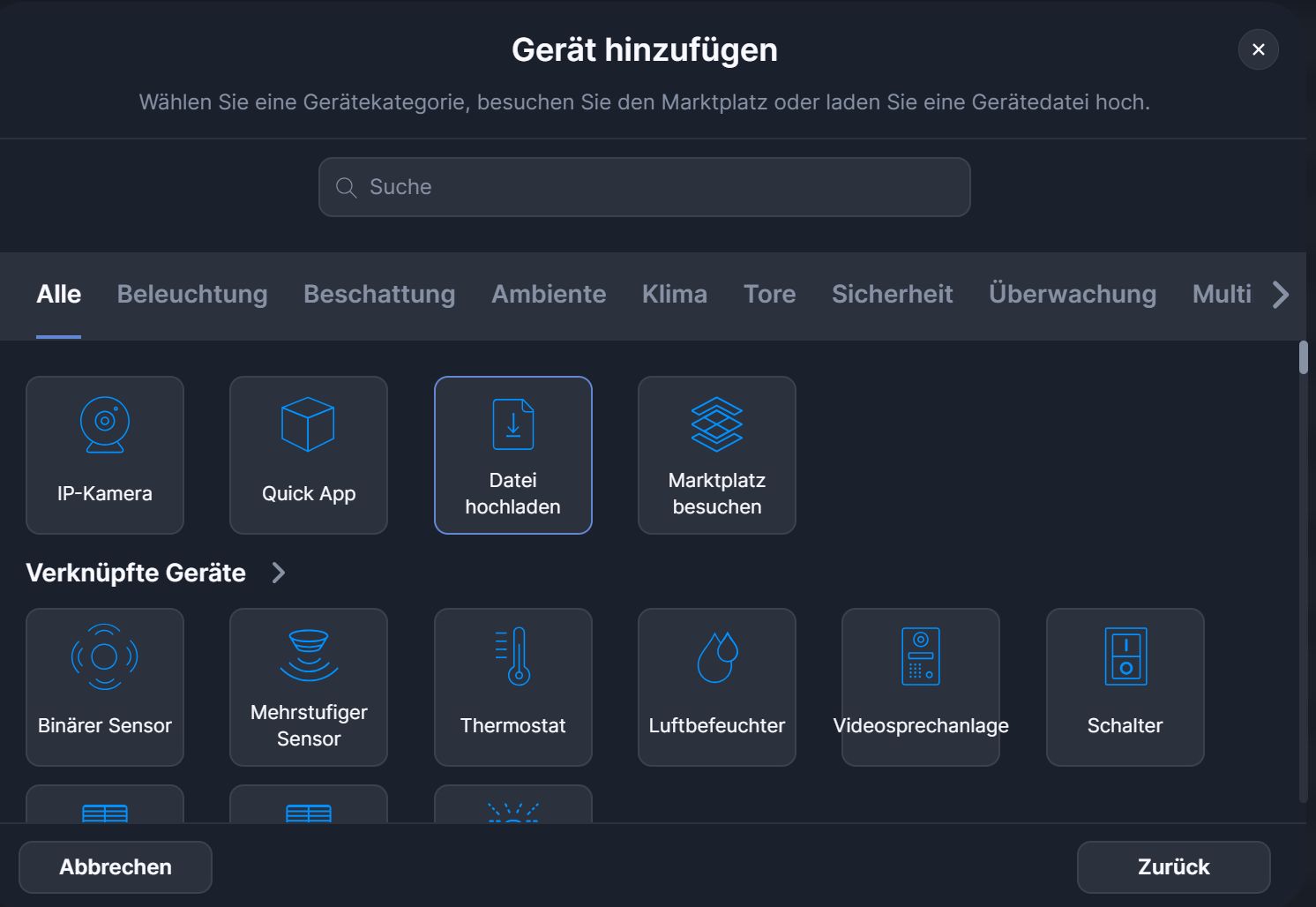 13 Hochladen wählen