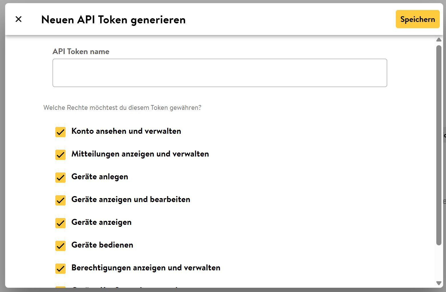 6 Api Token Berechtigungen und Name